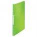 The Leitz Display Book in the WOW collection features a vibrant green polypropylene cover and has 40 pockets that can hold up to 80 sheets of A4 sized paper. The sleek design and high capacity make this display book a perfect choice for organizing and showcasing important documents.