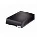 This image shows a set of ACCO Brands letter trays, specifically the Leitz Plus Letter Tray Drawer Unit in black. The outer carton contains a total of four trays. The trays are designed to hold A4-sized papers and documents.