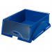 This picture shows a set of four ACCO Brands Letter Trays in the color blue. The trays are made by Leitz and designed to fit A4 size paper. They measure 253x326x76mm and come in an outer carton. Perfect for organizing documents in any office or workspace.