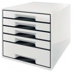 Cheap Stationery Supply of Leitz WOW CUBE Drawer Cabinet. 5 drawers (1 big and 4 small). A4 Maxi. White/black. Office Statationery