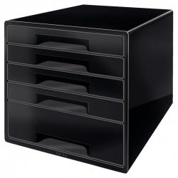Cheap Stationery Supply of Leitz CUBE 5 drawer unit (1 big and 4 small). A4 Maxi. Black Office Statationery