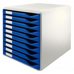 Cheap Stationery Supply of Leitz Desktop Form Set 10 Drawer A4 Grey with Blue Drawers Office Statationery