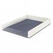The image shows two sleek Leitz A4 WOW letter trays in white and grey, stacked on top of each other. The trays have a modern and stylish design with curved edges and a glossy finish. The Leitz logo can be seen in the corner. The trays are empty, ready to be filled with documents.
