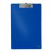 The image shows a blue Esselte clipboard with the brand name prominently displayed. It is a standard A4 size and features a metal clip at the top to hold papers securely in place. The sleek design and vibrant color make it stand out. Perfect for any professional or academic setting.