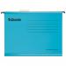 In the photo, there is a pack of 25 Esselte Classic Reinforced Suspension Files. Each file is A4 size and comes in a bold shade of blue. The suspension filing system from ACCO Brands allows for easy organization and storage of important documents. The files appear sturdy and are designed to hold and protect papers securely.
