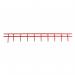 A professional-looking image of GBC Binding Combs GBC SureBind Binding Strips A4 Red 25mm, with a stack of 100 strips neatly stacked on a white background. The red color adds a pop of vibrancy to the image, making it stand out in any office or presentation setting.