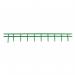 The photo shows a stack of GBC binding combs in green, designed for A4 paper and measuring 25mm in diameter. Each comb can hold up to 100 sheets of paper.