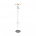 This photograph captures a sleek and modern Alba Vienna Coat Stand standing tall at 350x350x1790mm. Crafted from a combination of metal and wood, this coat rack exudes a sense of sophistication and elegance. Its sturdy design and warm tones make it a welcome addition to any home or office space.