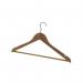 The photograph shows a group of 25 Alba wooden coat hangers, each measuring 450x22x60mm. These coat racks are sleek and modern, with a shiny silver finish that will complement any decor. The hangers themselves have a smooth, curved design, perfect for keeping coats and jackets organized and wrinkle-free.