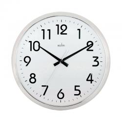 Cheap Stationery Supply of Acctim Orion Silent Sweep Wall Clock 320mm Chrome/White 21287 Office Statationery
