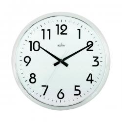 Cheap Stationery Supply of Acctim Orion Silent Sweep Wall Clock 320mm Chrome/White 21287 Office Statationery