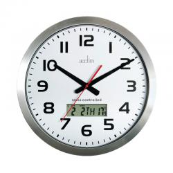 Cheap Stationery Supply of Acctim Meridian Radio Controlled Wall Clock Aluminium 74447 ANG74447 Office Statationery