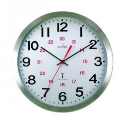 Cheap Stationery Supply of Acctim Century 24 Hour Radio Controlled Clock Aluminium 74457 Office Statationery