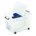 Strata Clear Smart Wheeled Box 75 Litre (Snap close, folding lid for security) HW676-CLR