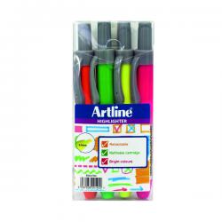 Cheap Stationery Supply of Artline Clix Retractable Highlighter Assorted (Pack of 4) EK63W4 AR00140 Office Statationery