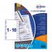 Avery Indexmaker Card Dividers 10-Part Customisable Punched 1-10 A4 White 01812061.UK AV07569