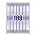 Avery Inkjet Mini Labels 189 Per Sheet White (Pack of 4725) J8658-25 AV10633