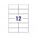 Avery Removable Labels 12 Per Sheet White (Pack of 300) L4743REV-25 AV10639