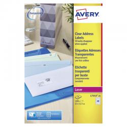 Cheap Stationery Supply of Avery Laser Mini Labels 48 Per Sheet Clear (Pack of 1200) L7553-25 AV17780 Office Statationery