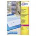 This photo shows a pack of Avery Laser Mini Labels. Each sheet contains 48 clear labels measuring 22x12mm. The pack contains a total of 1200 labels and is labeled as L7553-25, also known as AV17780.