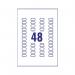 Avery Laser Mini Labels 22x12mm 48 Per Sheet Clear (Pack of 1200) L7553-25 AV17780