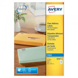 Cheap Stationery Supply of Avery Inkjet Address Labels 21 Per Sheet Clear (Pack of 525) J8560-25 AV17845 Office Statationery