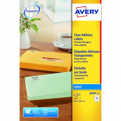 Cheap Stationery Supply of Avery Inkjet Address Labels 21 Per Sheet Clear (Pack of 525) J8560-25 AV17845 Office Statationery