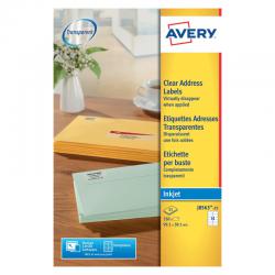 Cheap Stationery Supply of Avery Inkjet Address Labels 14 Per Sheet Clear (Pack of 350) J8563-25 AV17847 Office Statationery