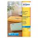 This photo features a pack of 350 Avery Inkjet Address Labels, with 14 labels per sheet. The labels are clear and are neatly stacked together, ready to be used for labeling and organizing.