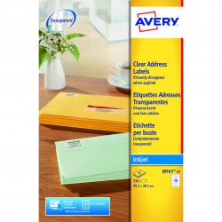 Cheap Stationery Supply of Avery Inkjet Address Labels 14 Per Sheet Clear (Pack of 350) J8563-25 AV17847 Office Statationery