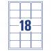 Avery Inkjet Label 63.5x46.6mm 18 Per Sheet Wht (Pack of 1800) J8161-100 AV98972