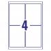 Avery Inkjet Labels 139x99.1mm 4 Per Sheet White (Pack of 400) J8169-100 AV98977