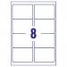 Avery Laser Label 99.1x67.7mm 8 Per Sheet Clear (Pack of 200) L7565-25 AVL7565S