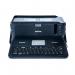 A picture of the Brother PTD800W Professional Labelling Machine shows a sleek, compact design with a vibrant LCD display and full QWERTY keyboard. The label maker is equipped with various fonts, symbols, and templates for versatile labeling options.