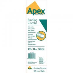 Cheap Stationery Supply of Fellowes Apex 6202001 White Plastic Comb 14mm 100pk Office Statationery