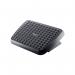 This photo shows a black Fellowes footrest and back support set. The footrest is adjustable, providing customizable comfort for the users feet. The back support helps promote good posture while sitting. Perfect for any office or workspace.