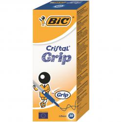 Cheap Stationery Supply of Bic Cristal Grip Ballpoint Pen Medium Blue (Pack of 20) 802801 BC00406 Office Statationery
