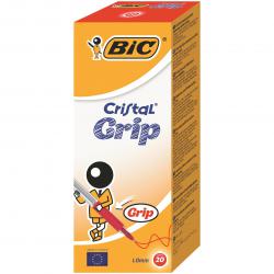 Cheap Stationery Supply of Bic Cristal Grip Ballpoint Pen Medium Red (Pack of 20) 802803 BC00408 Office Statationery