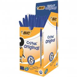 Cheap Stationery Supply of Bic Cristal Ballpoint Pen Medium Blue (Pack of 50) 837360 BC10001 Office Statationery