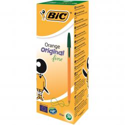 Cheap Stationery Supply of Bic Orange Fine Ballpoint Pen Green (Pack of 20) 1199110113 BC10113 Office Statationery