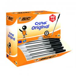 Cheap Stationery Supply of Bic Cristal Ballpoint Pen Medium Black (Pack of 100) 896040 BC27824 Office Statationery