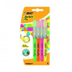 Cheap Stationery Supply of Bic Highlighter Flex Brush Tip Assorted Colours (Pack of 4) 942041 BC44892 Office Statationery