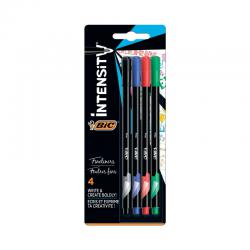 Cheap Stationery Supply of Bic Intensity Fineliner Pen Ultra Fine Tip Assorted (Pack of 4) 942082 BC44933 Office Statationery