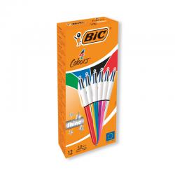 Cheap Stationery Supply of Bic 4 Colours Ballpoint Pens Medium Point Assorted (Pack of 12) 964775 BC53763 Office Statationery