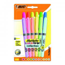 Cheap Stationery Supply of Bic Highlighter Grip Pastel Assorted (Pack of 12) 992562 BC59373 Office Statationery