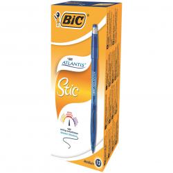 Cheap Stationery Supply of Bic Atlantis Stic Ballpoint Pen Medium Blue (Pack of 12) 837387 BC68015 Office Statationery