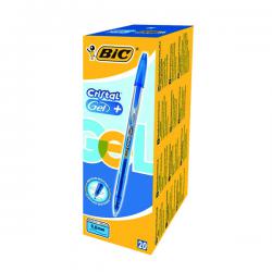 Cheap Stationery Supply of Bic Cristal Gel Plus Pen Medium Blue (Pack of 20) 8438852 BC72129 Office Statationery