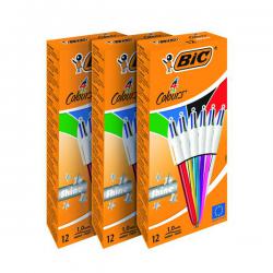 Cheap Stationery Supply of Bic 4 Colours Medium Ballpoint Pen Assorted (Pack of 12) 3 for 2 BC810753 BC810753 Office Statationery