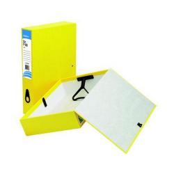 Cheap Stationery Supply of Initiative Lockspring Box File A4/Foolscap 70mm Capacity Yellow Office Statationery