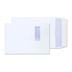 Cheap Stationery Supply of Blake Purely Packaging White Window Peel & Seal Gusset Pocket 350x250x25mm 140gsm Pack 125 41062W Office Statationery